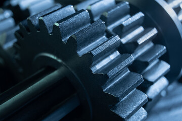 cogwheel gears mechanism. industrial machinery.