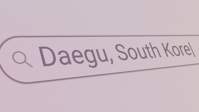 Search Bar Daegu South Korea 
Close Up Single Line Typing Text Box Layout Web Database Browser Engine Concept