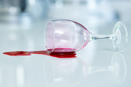 Close Up Of Spilled Wine In The Kitchen