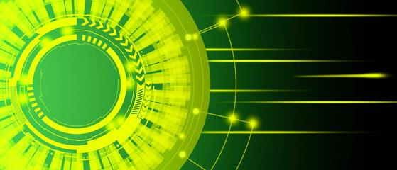 Abstract green colored technological background