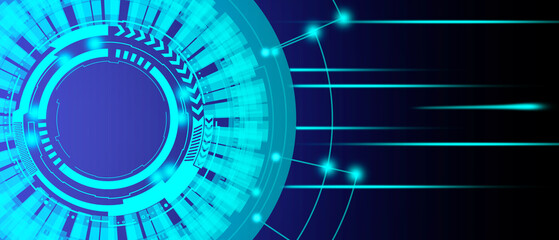 Abstract blue colored technological background