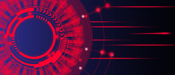 Abstract red colored technological background