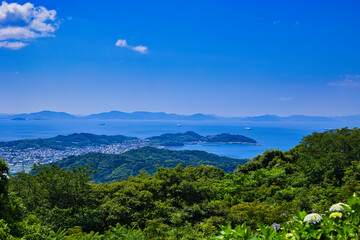 三ヶ根山から見える三河湾の景色