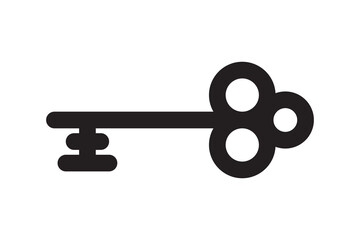 Key icon for lock and open door in house. Safety and security protection symbol.