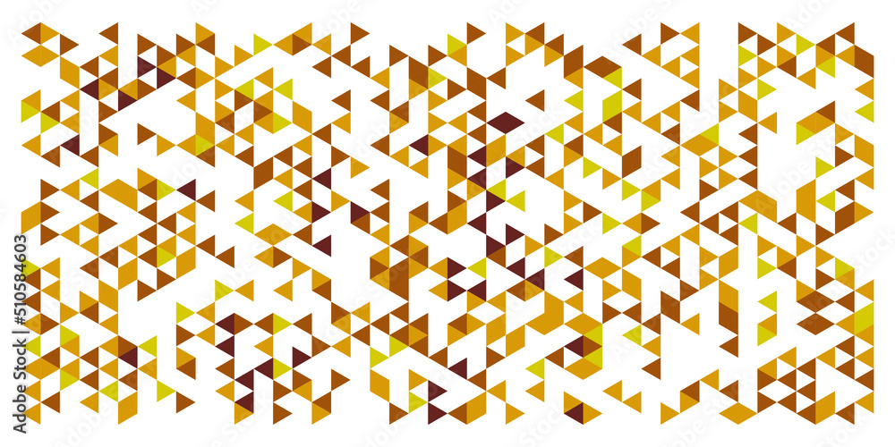 Poster Seamless yellow abstract pattern. Geometric print composed of triangles and polygons. Background.