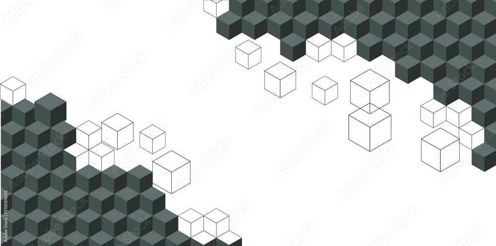 Poster vector abstract background with cube cell. modern technology illustration with square mesh. digital 