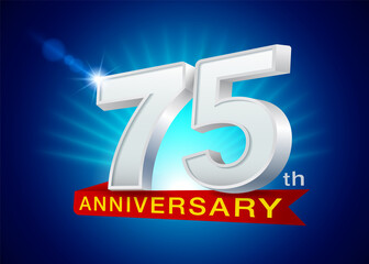 Obraz premium 75 Year Anniversary Logo Templates for Illustrations Birthdays, Invitations, Weddings, Jubilee, Greeting Cards and Ads.