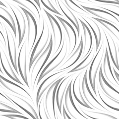 Vector abstract seamless pattern of curved thin lines. Graceful pattern of flowing smooth lines.
