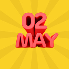 A beautiful 3d illustration with may day calendar.