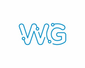 Abstract Letters WG Logo Design Template 001