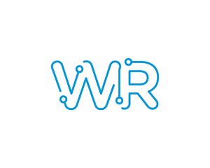 Abstract Letters WR Logo Design Template 001