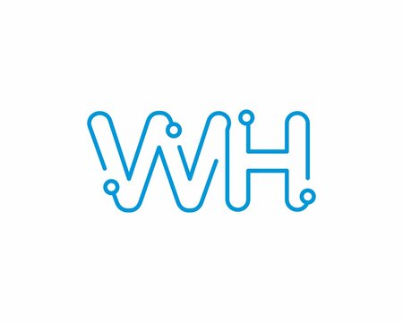 Abstract Letters WH Logo Design Template 001