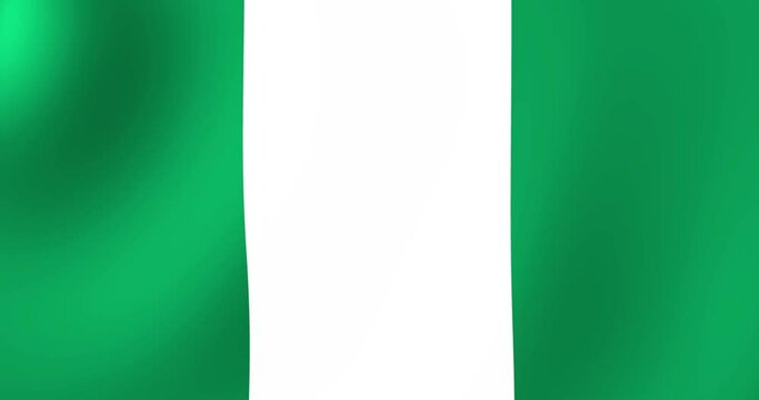 4k. Animation of the flag of theNigeria. Grow in the wind