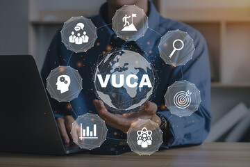 VUCA - Volatility,Uncertainty,Complexity,Ambiguity.Strategic management concept.