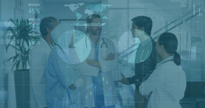 Animation of data processing over diverse group of doctors