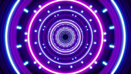 Shiny Neon Circle and Dotted Pattern Lights