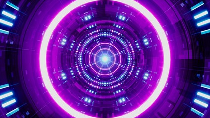 neon tunnel of cyber transport systems