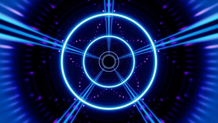 Multicolored Blue lines and circle light in repeating dot pattern art background