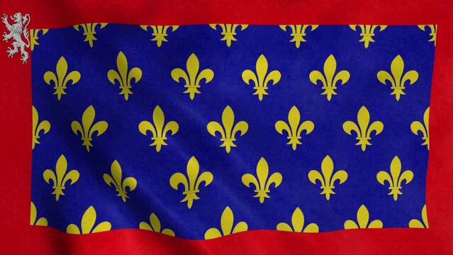 Maine flag, France, waving in the wind, background