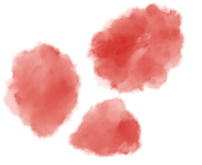 Colorful red watercolor blobs drops brush hand painting illustration