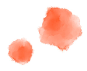 Colorful orange watercolor blobs drops brush hand painting illustration