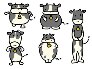牛　キャラクター5態