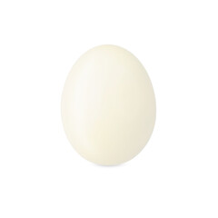 boiled egg on white background. peeled freshly boiled egg