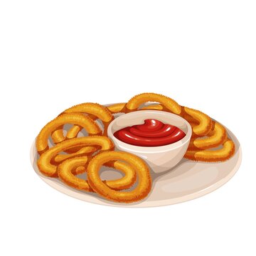 Set Of Fried Onion Rings. Vector Illustration. Royalty Free SVG, Cliparts,  Vectors, and Stock Illustration. Image 172510977.
