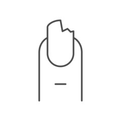 Broken nail line outline icon