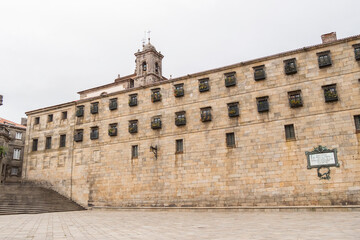 Fototapeta na wymiar San Pelayo Monastery in Quintana square, Santiago de Compostela, Spain