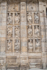 Saint Door detail of the Santiago de Compostela  Cathedral in Quintana square, Santiago de Compostela, Spain