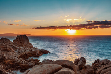 tranquil sunset at Capo Testa on Sardinia