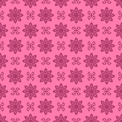 Simple vintage pattern . pink background. small white flowers. Vector texture. fashionable print for textiles and wallpaper.