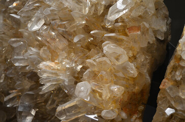 Quartz Crystal Prisms Growing in a Cluster