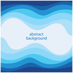 Blue wave vector abstract background flat design stock illustration