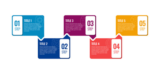 Business infographic five steps for presentation, vector illustration