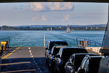 Autof&auml;hre am Bodensee - Abendstimmung
