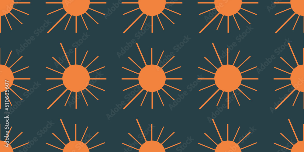 Aufkleber lots of orange suns - vintage style texture, wide scale pattern background, design element in editab