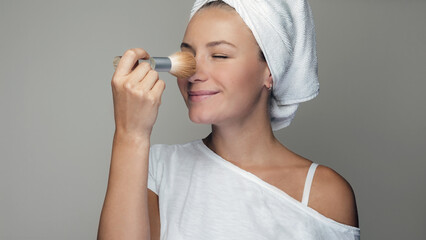 Pretty Woman Applying Makeup