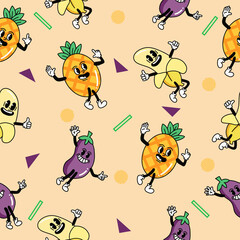 cute fruit colorful seamless pattern rainbow object wallpaper with design cream.