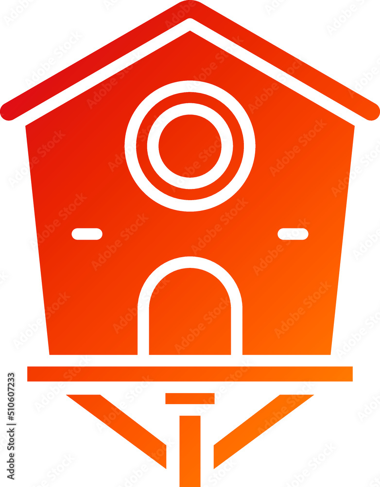 Poster bird house icon style