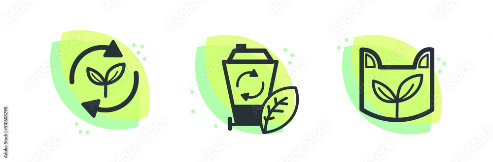 Canvas Prints compostable and recyclable icon vector illustration