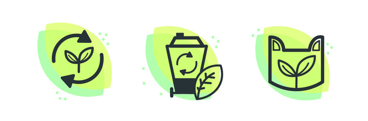 compostable and recyclable icon vector illustration 