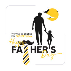 Happy Father's day Silhouettes premium vector
