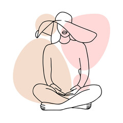 Pregnant girl in a hat, round and big belly, pregnancy