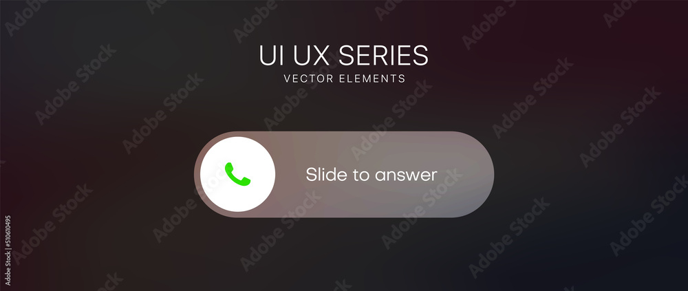 Aufkleber Phone incoming call screen elements. Slide to answer. Accept button, Decline button. Incoming call. Smartphone call screen template. Mockup vector illustration. EPS10. 