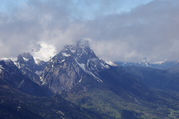 Panorama of Alpspitze from Garmisch-Partenkirchen, Germany