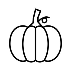 Pumpkin outline icon. Halloween or Thanksgiving. Vector illustration.