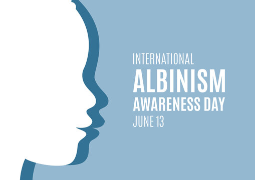International Albinism Awareness Day vector. Child face from profile silhouette vector. Human head profile icon. Albinism Awareness Day Poster, June 13. Important day