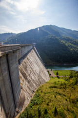 Obraz na płótnie Canvas Big old dam in the mountains